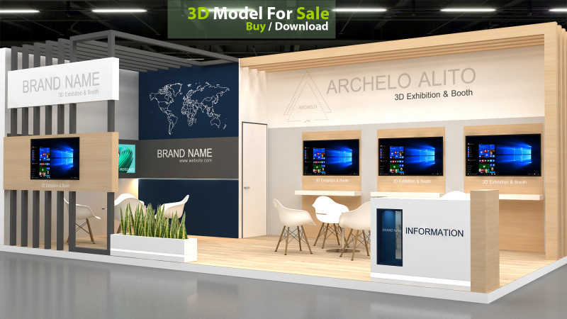 3D Exhibition Booth Design Modello 3D .c4d .max .obj .3ds .fbx .stl .blend