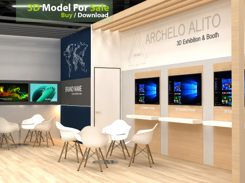 3D Exhibition Booth Design Modello 3D