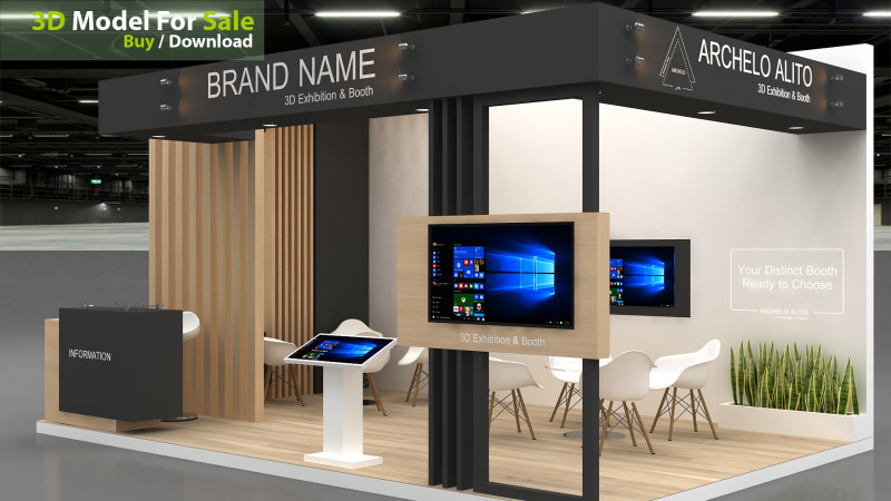 3D Booth Design 3D 模型 .c4d .max .obj .3ds .fbx .stl .blend 