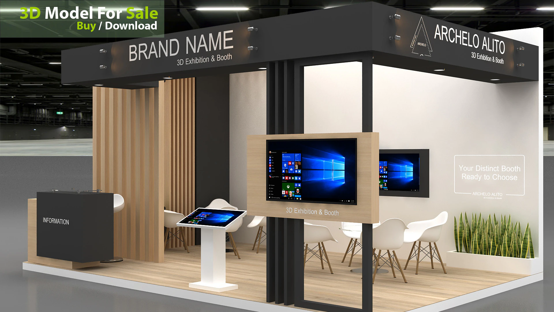 3D Booth Design 3D Model .c4d .max .obj .3ds .fbx .stl .blend 