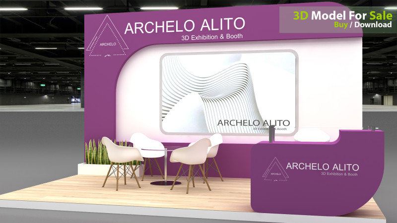 3D Exhibition Booth Model Modèle 3D .c4d .max .obj .3ds .fbx .stl .blend 