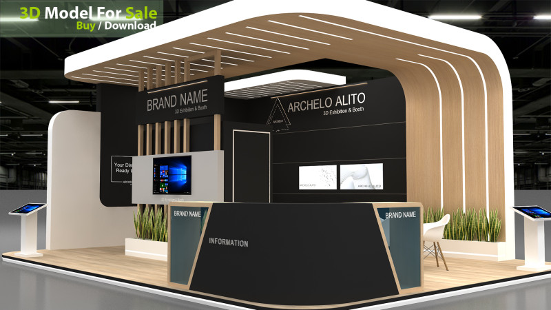 3D Exhibition Stand 3D Model .c4d .max .obj .3ds .fbx .stl .blend 