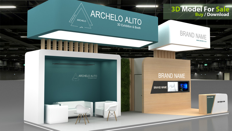 3D Exhibition Stand 3D Modell .c4d .max .obj .3ds .fbx .stl .blend 