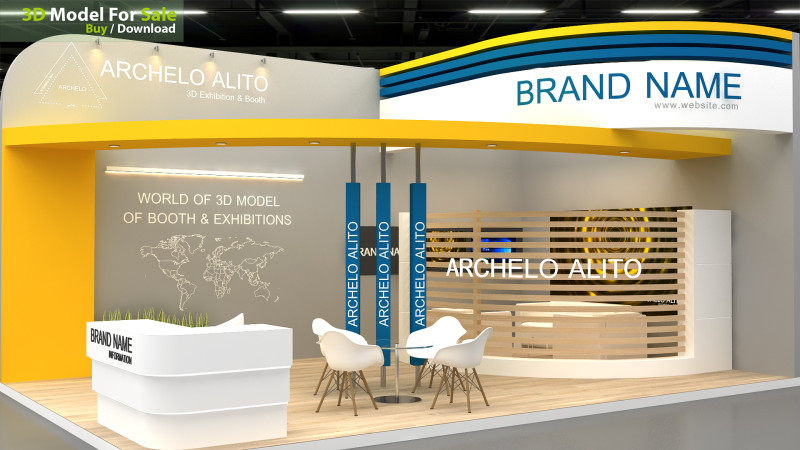 Exhibition booth tradeshow 3D 모델 .c4d .max .obj .3ds .fbx .stl .blend 
