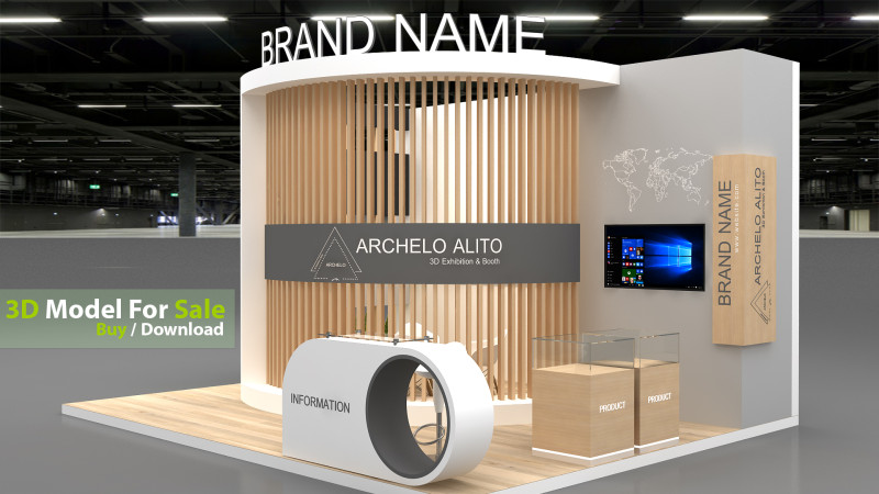 3d booth Modello 3D .c4d .max .obj .3ds .fbx .stl .blend 