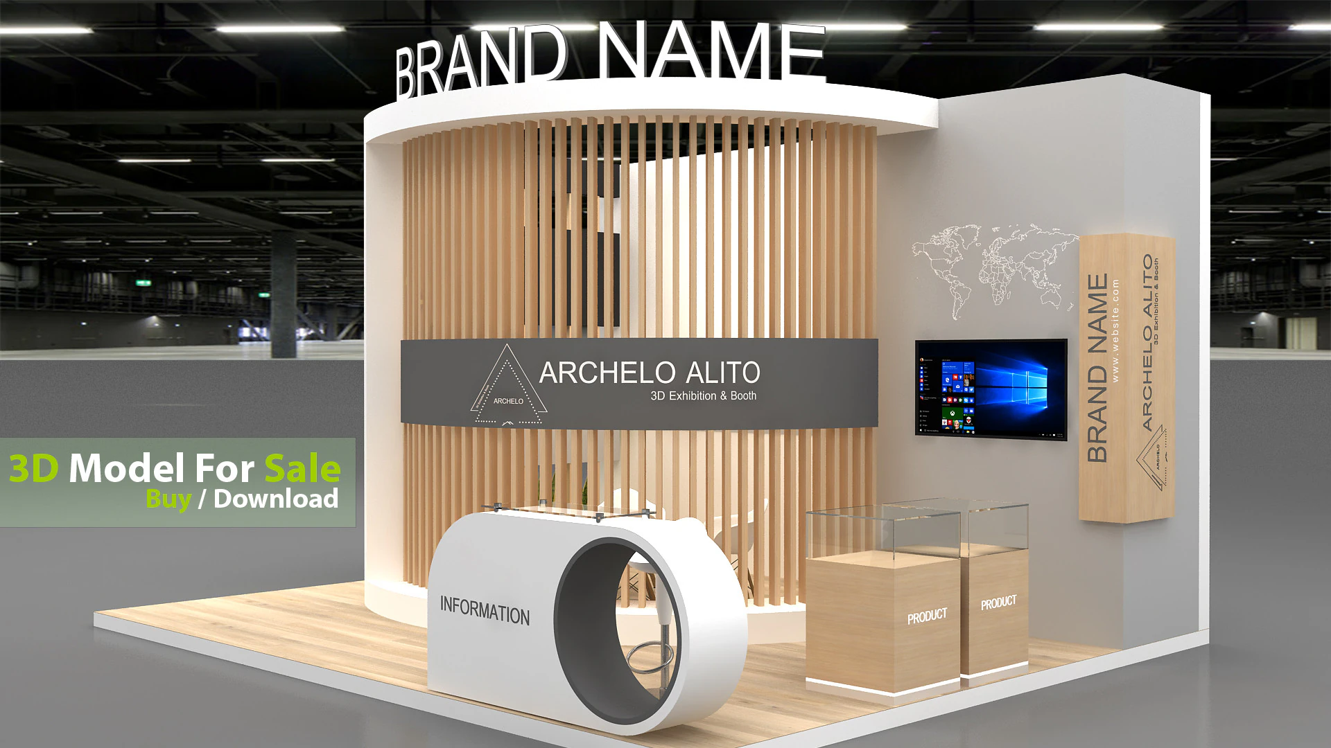 3d booth 3D Model .c4d .max .obj .3ds .fbx .stl .blend
