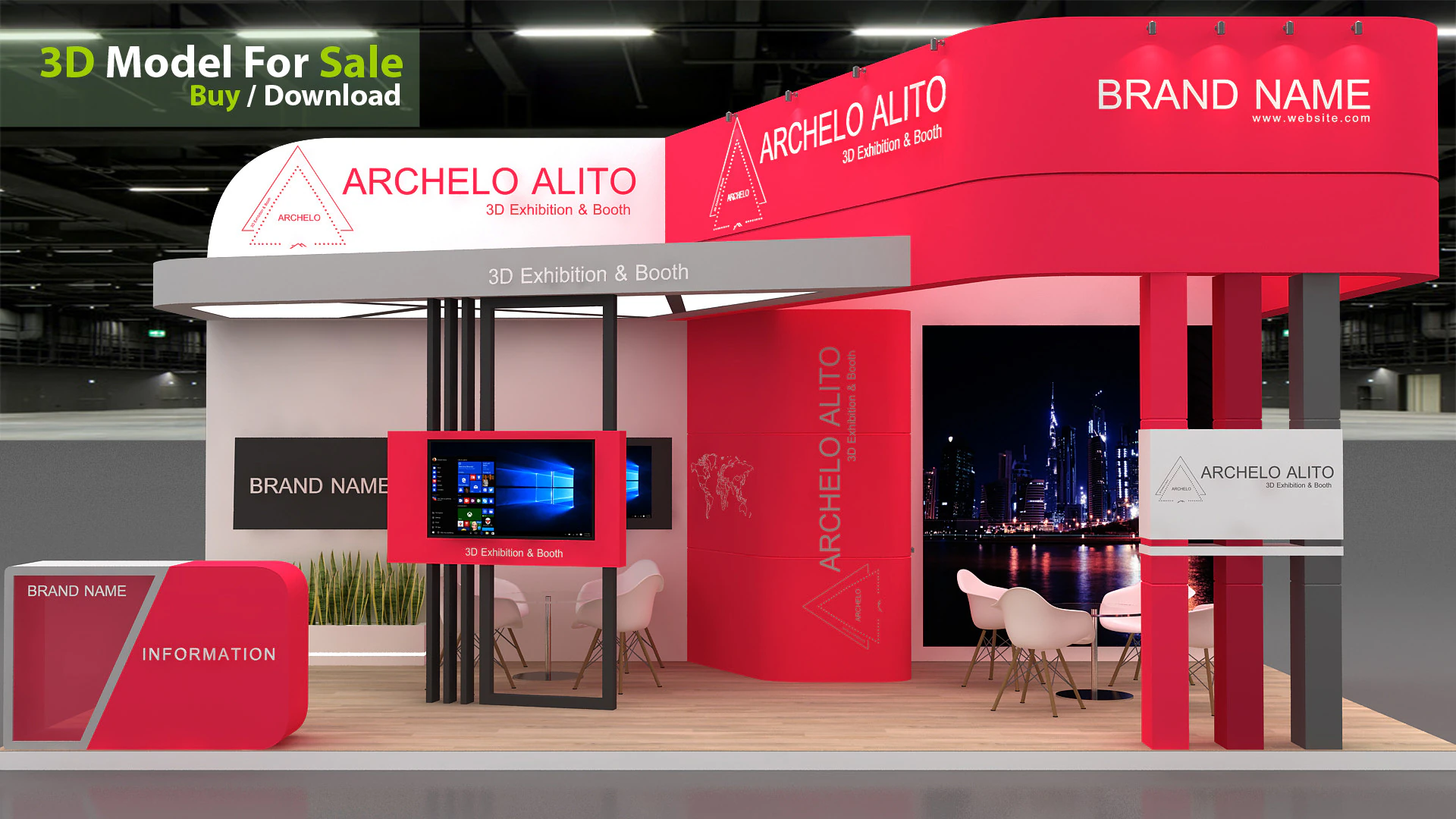 3d exhibition 3D Model .c4d .max .obj .3ds .fbx .stl .blend 