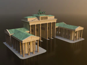 Port&atilde;o de Brandemburgo em Berlim Modelo 3D
