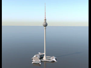 berl&iacute;n torre de televisi&oacute;n fernsehturm pbr Modelo 3D