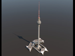 berlin tv tower fernsehturm pbr 3D Модель