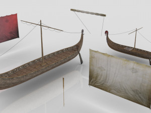 Viking Drakkars 3D Model
