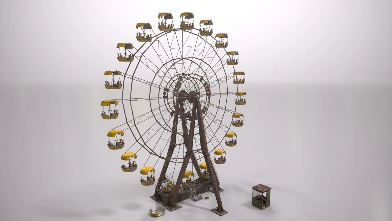 abandoned pripyat ferris wheel 3D Model .c4d .max .obj .3ds .fbx .stl .blend 