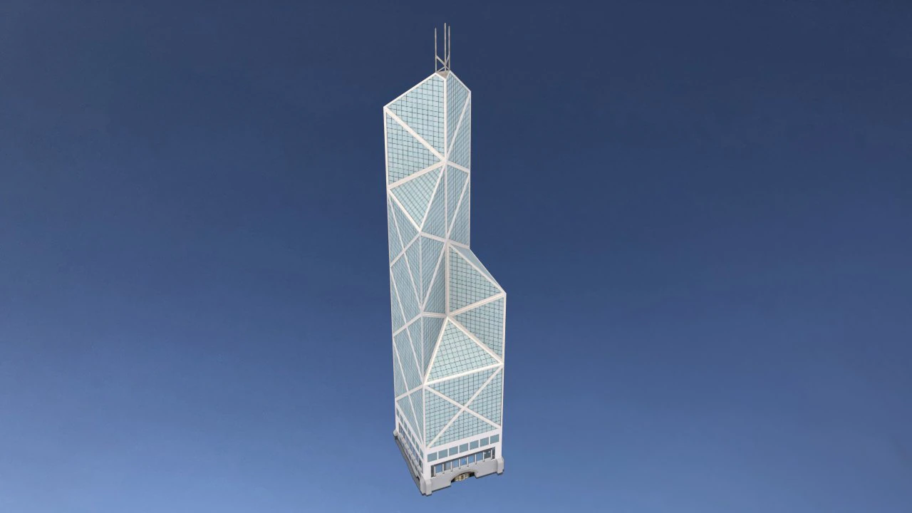 bank of china tower in hong kong 3D Model .c4d .max .obj .3ds .fbx .stl .blend 