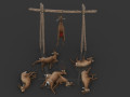 Pack of Dead Deer 3D Model