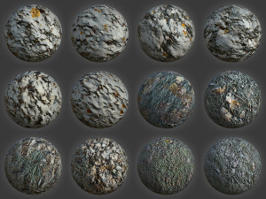 12 Frozen Snowy Ground PBR Textures 3D Model