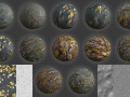 12 Autumn Leaves Ground PBR Textures 3D Model