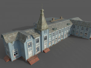 old abandoned wooden mansion Modelo 3D