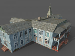 old abandoned wooden mansion 3D 模型