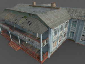 old abandoned wooden mansion 3D 模型