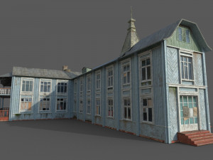 old abandoned wooden mansion 3D 模型