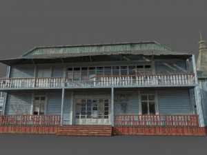 old abandoned wooden mansion 3D 模型