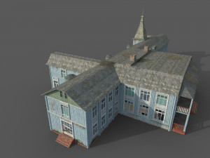 old abandoned wooden mansion 3D 模型