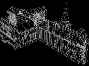 old abandoned wooden mansion 3D 模型