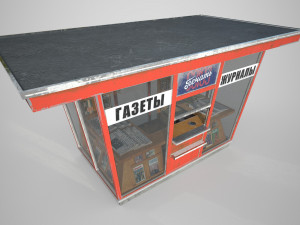 soviet newspapers kiosk souzpechat pbr 3D Модель