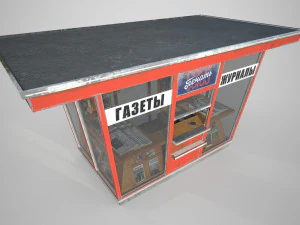 soviet newspapers kiosk souzpechat pbr 3D Model