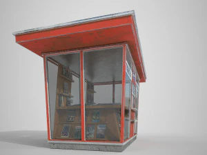 soviet newspapers kiosk souzpechat pbr 3D Model