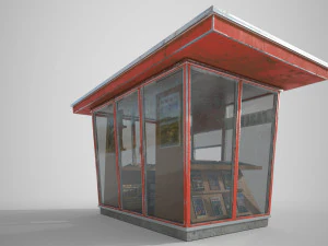 soviet newspapers kiosk souzpechat pbr 3D Model