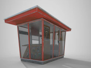 soviet newspapers kiosk souzpechat pbr 3D Model