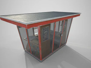 soviet newspapers kiosk souzpechat pbr 3D Model