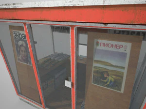 soviet newspapers kiosk souzpechat pbr 3D Model