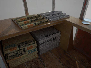 soviet newspapers kiosk souzpechat pbr 3D Model
