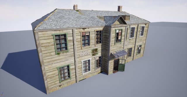 soviet residential wooden barrack 3D Модель .c4d .max .obj .3ds .fbx .stl .blend 