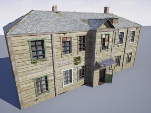 soviet residential wooden barrack 3D Model