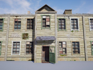 soviet residential wooden barrack 3D Модель