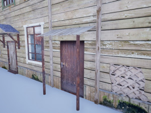 soviet residential wooden barrack 3D Модель