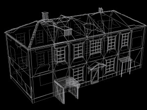 soviet residential wooden barrack 3D Модель