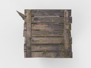 old wooden outdoor country toilet pbr 3D-Modell