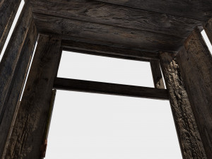 old wooden outdoor country toilet pbr 3D-Modell
