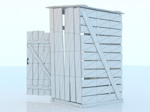 old wooden outdoor country toilet pbr 3D-Modell