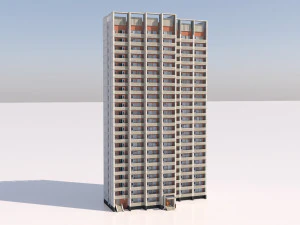 casa de painel de apartamento russo de 22 andares Modelo 3D