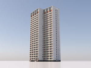 russian 22 storey apartment panel house 3D-Modell