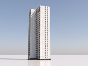 russian 22 storey apartment panel house 3D-Modell