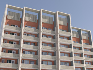 russian 22 storey apartment panel house 3D-Modell
