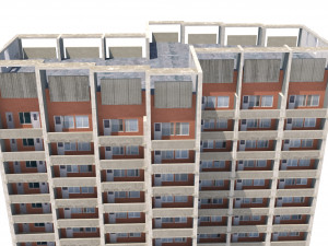 russian 22 storey apartment panel house 3D-Modell