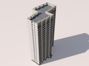 russian 22 storey apartment panel house 3D-Modell