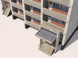 russian 22 storey apartment panel house 3D-Modell
